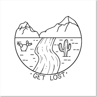 Get Lost Desert Cactus Nature Apparel Posters and Art